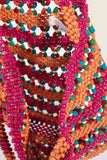 Contrast Wooden Beaded Tote Bag