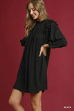 Ruffled Linen Pleated Babydoll Summer Dress