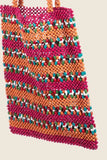 Contrast Wooden Beaded Tote Bag