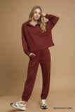 Exposed Stitch Long Sleeve Polo Shirt with Side Vent
