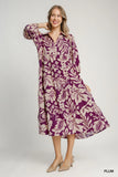 Tiered Midi Dress with Floral Pattern