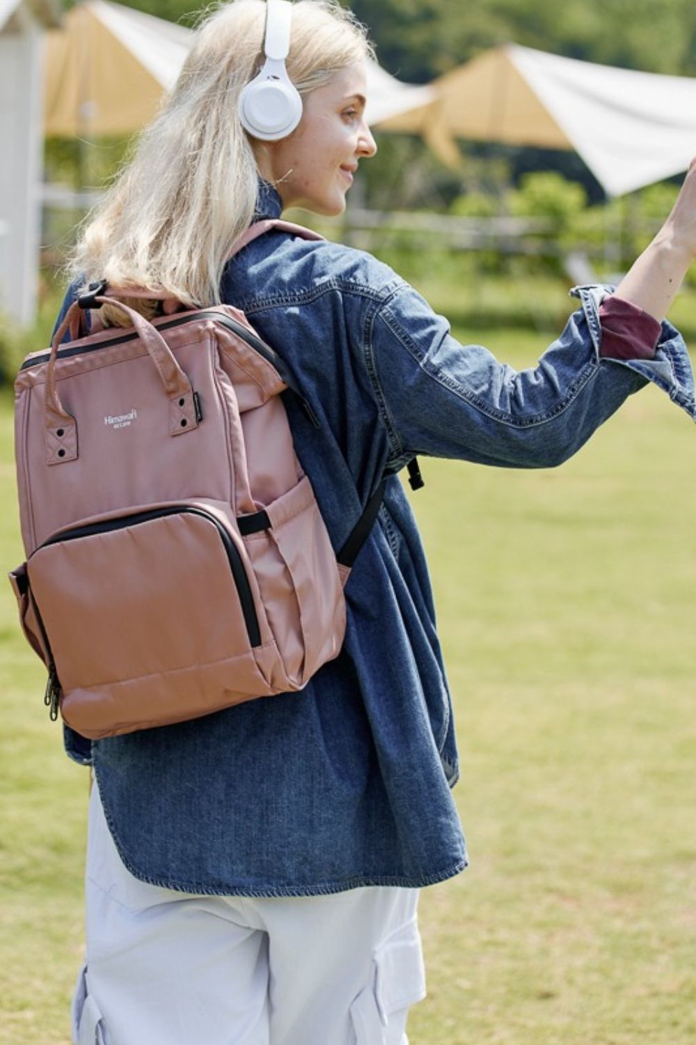 Waterproof and Anti-Theft Nylon Backpack Bag - Pink