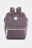Water Resistant Canvas Backpack Bag with Side Pockets - Blush Pink