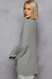 Chunky V-Neck Relaxed Knit Sweater