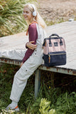 Waterproof Canvas Backpack Bag with Side Pockets - Pink