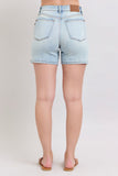 Full Size 2 Button Denim Shorts with Pockets Plus Size