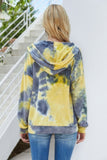 Tie Dye Full Zip Drawstring Hoodie