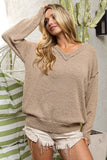 Edgy Popcorn Texture V-Neck Sweater
