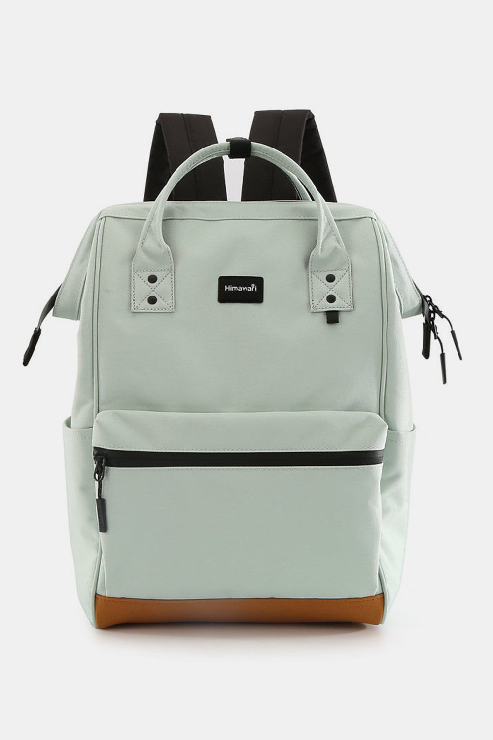 Waterproof Canvas Travel Backpack Bag with USB Port - Mint