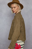 Textured Button Front Jacket with Dual Flap Pockets