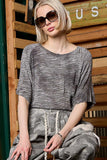 Melange Texture Relaxed Fit Round Neck Tee