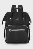 Waterproof Canvas Backpack Bag with Side Pockets - Black