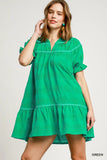 Charming Heart Ruffle Sleeve Babydoll Dress