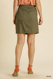High-Waist Button-Front Mini Skirt with Pockets