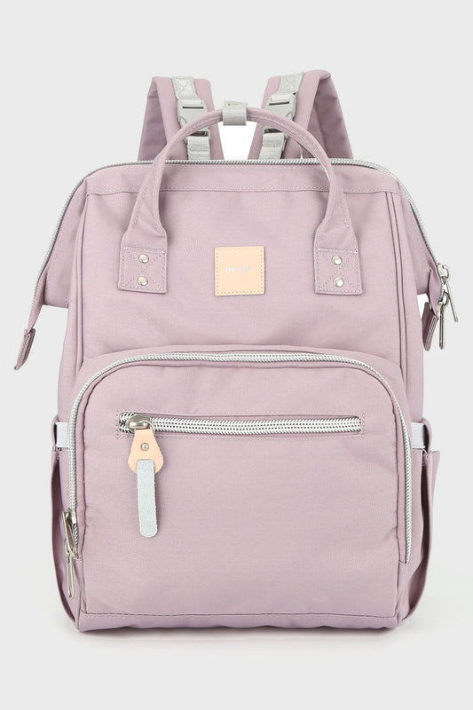 Waterproof Canvas Backpack Bag with Side Pockets - Lavender