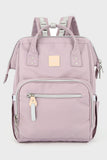 Waterproof Canvas Backpack Bag with Side Pockets - Lavender