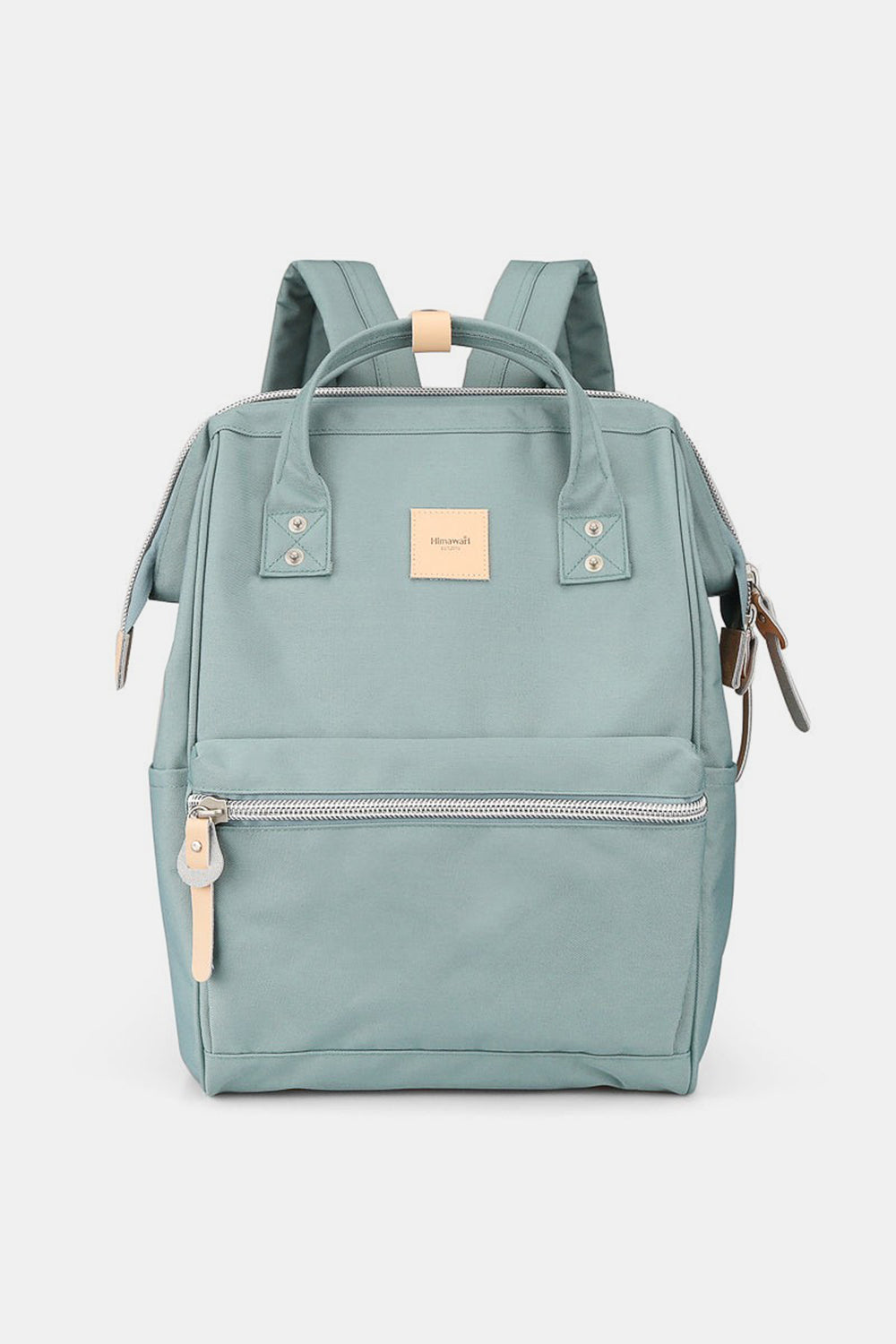 Water Resistant Canvas Backpack Bag with Side Pockets - Blue