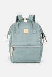 Water Resistant Canvas Backpack Bag with Side Pockets - Blue