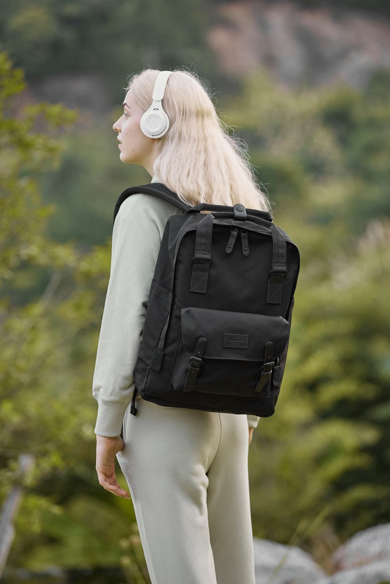 Waterproof Canvas Backpack Bag with Handles - Grey/Black