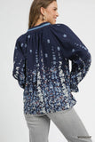 Floral Vine Blouse with Dramatic Balloon Sleeves