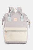 Water Resistant Canvas Backpack Bag with Side Pockets - Pink/Mauve