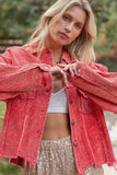 Oversized Corduroy Button-Front Jacket