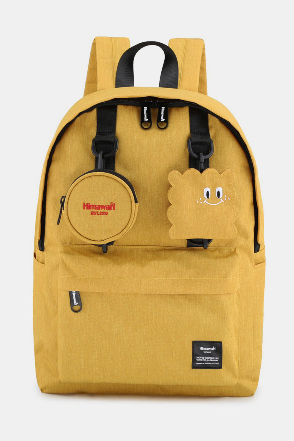 Waterproof Canvas Backpack Bag with Removable Coin Purse - Yellow