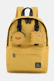 Waterproof Canvas Backpack Bag with Removable Coin Purse - Yellow