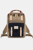 Contrast Waterproof Nylon Backpack Bag - Pink
