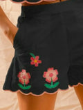 Floral Embroidered Camisole and Mini Skirt Set