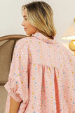 Sequin Striped Short Dolman Sleeve Blouse