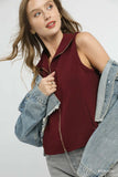 Modern Touch Fitted Zip-Front Vest with Pockets
