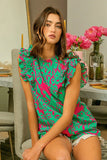 Botanical Leaf Print Blouse
