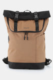 Contrast Waterproof Canvas Backpack Bag - Mocha