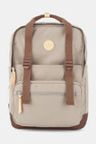 Waterproof Canvas Backpack Bag with Side Pockets - Khaki