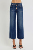 Full Size High-Rise Cropped Wide-Leg Button-Fly Jeans