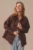 Textured Gauze Long Sleeve Shirt Jacket