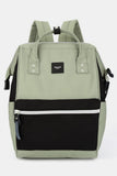 Water Resistant Canvas Backpack Bag with Side Pockets - Dk Grey/Grey