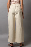 Bohemian Drawstring Distressed Wide-Leg Pants