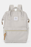 Waterproof Canvas Backpack Bag with Side Pockets - Grey/Mocha