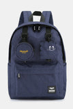 Waterproof Canvas Backpack Bag with Removable Coin Purse - Navy
