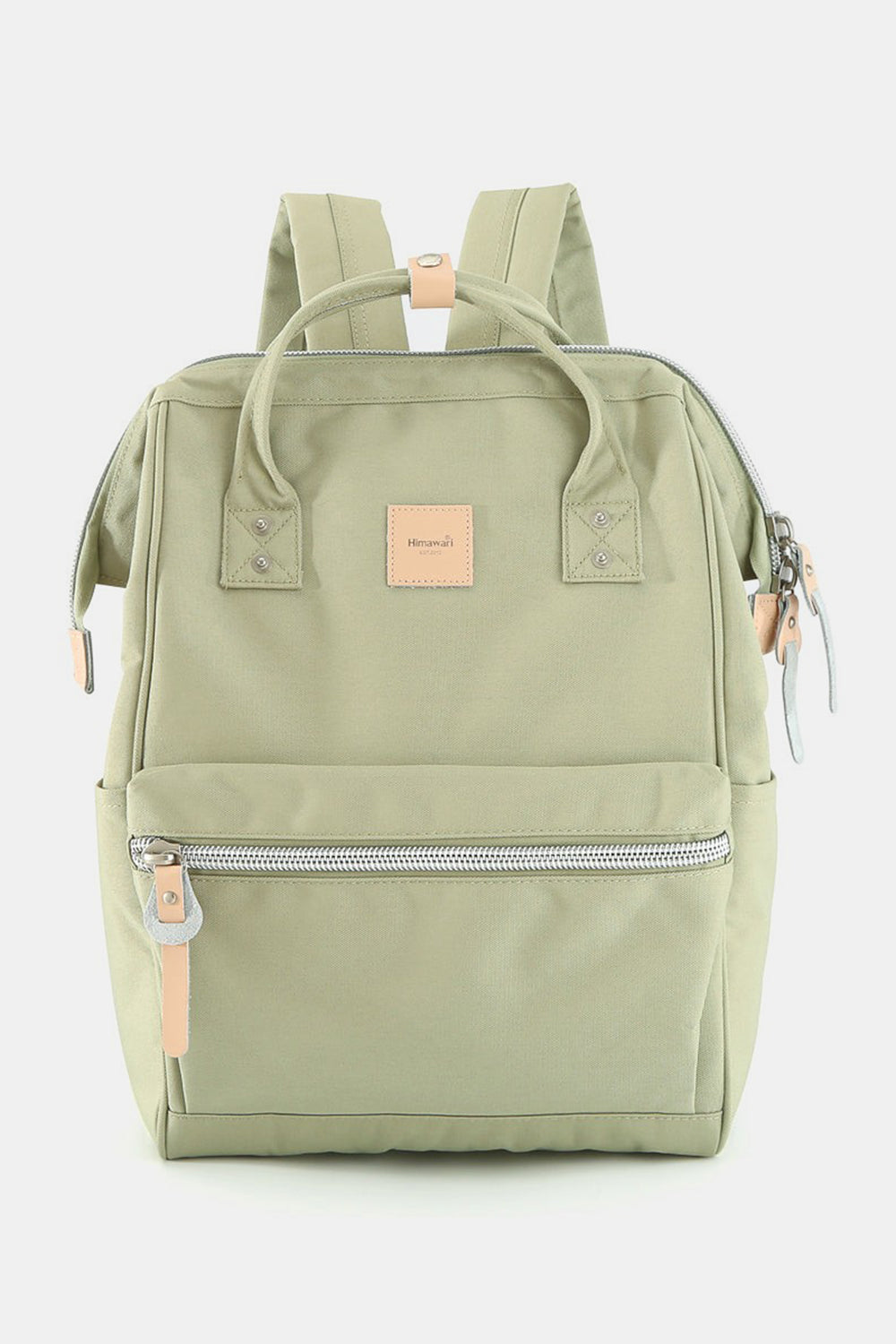 Water Resistant Canvas Backpack Bag with Side Pockets - Gray