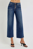 Full Size High-Rise Cropped Wide-Leg Button-Fly Jeans