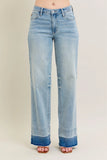 Full Size High-Rise Raw Hem Relaxed Jeans