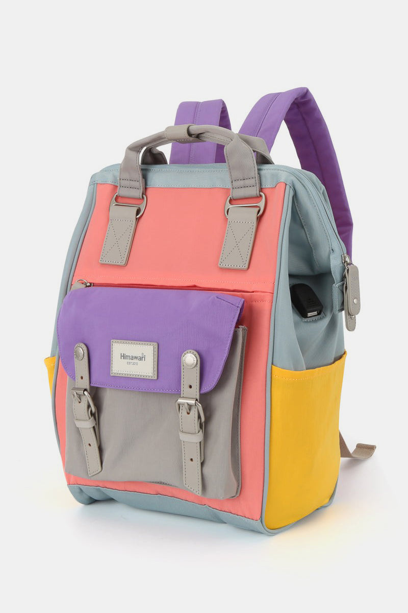 Waterproof Nylon Backpack Bag with Handles - Khaki