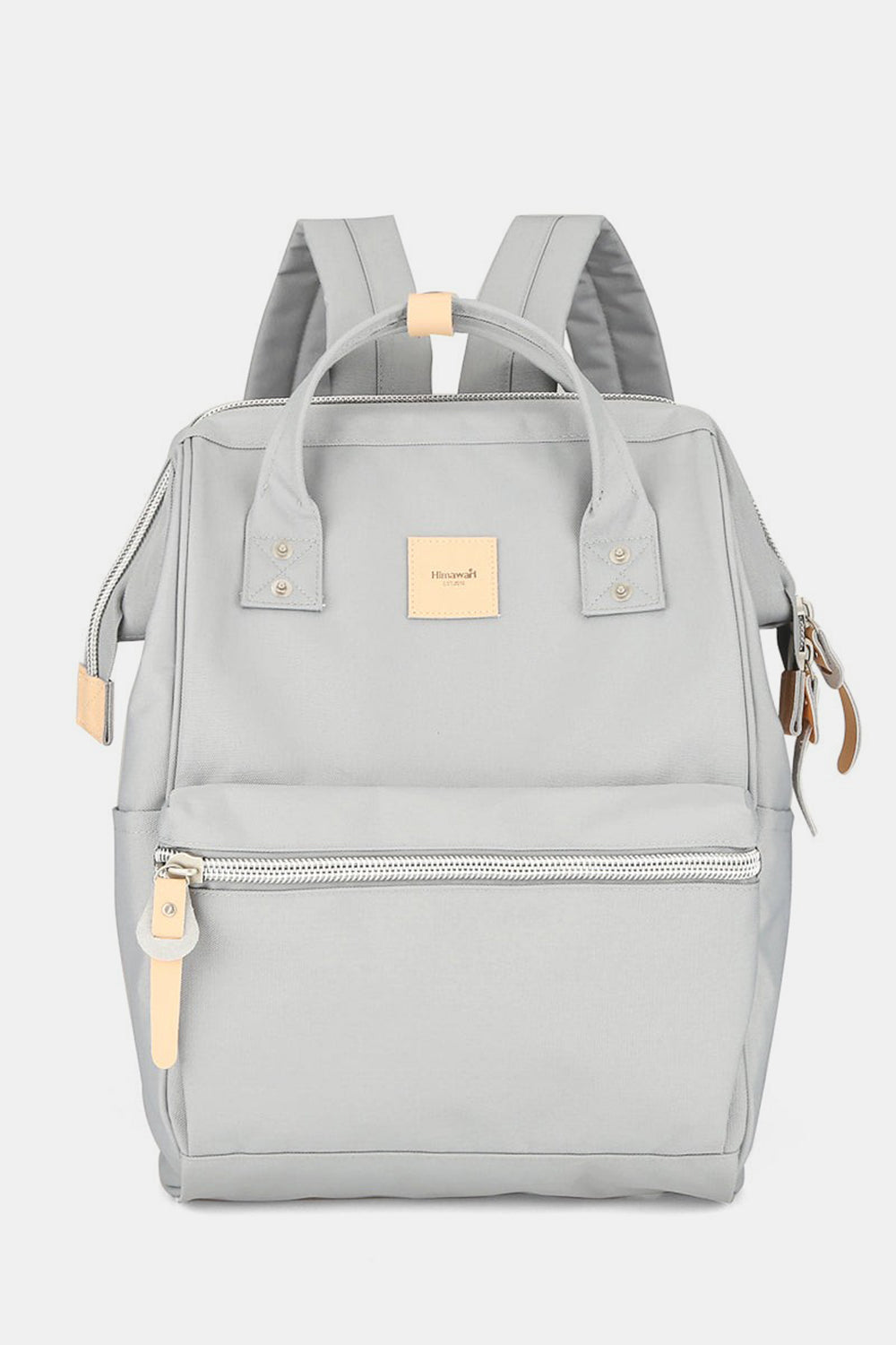 Water Resistant Canvas Backpack Bag with Side Pockets - Navy