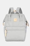 Water Resistant Canvas Backpack Bag with Side Pockets - Navy