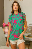 Botanical Leaf Print Blouse