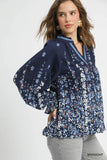 Floral Vine Blouse with Dramatic Balloon Sleeves