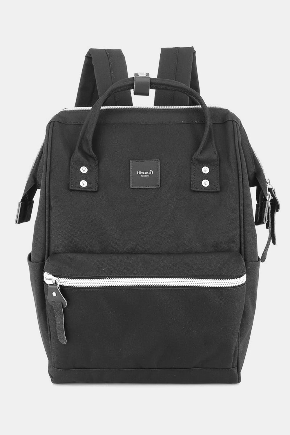 Water Resistant Canvas Backpack Bag with Side Pockets - Light Mauve